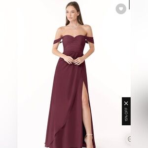 Azazie Millie Dress in Cabernet
